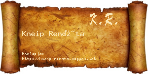 Kneip Renáta névjegykártya
